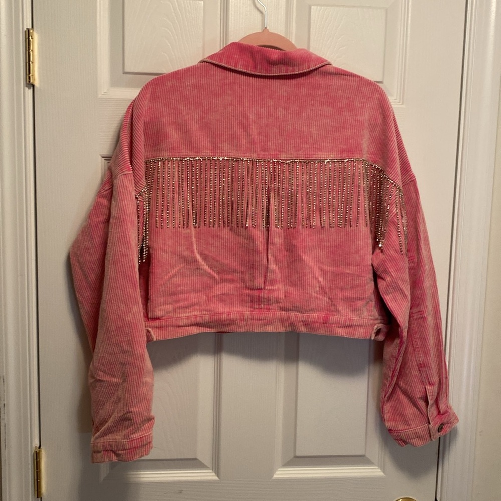 Brand New Blue B Hot Pink Corduroy Cropped Jacket…size M/L - Picture 2 of 7